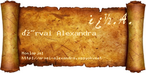 Árvai Alexandra névjegykártya